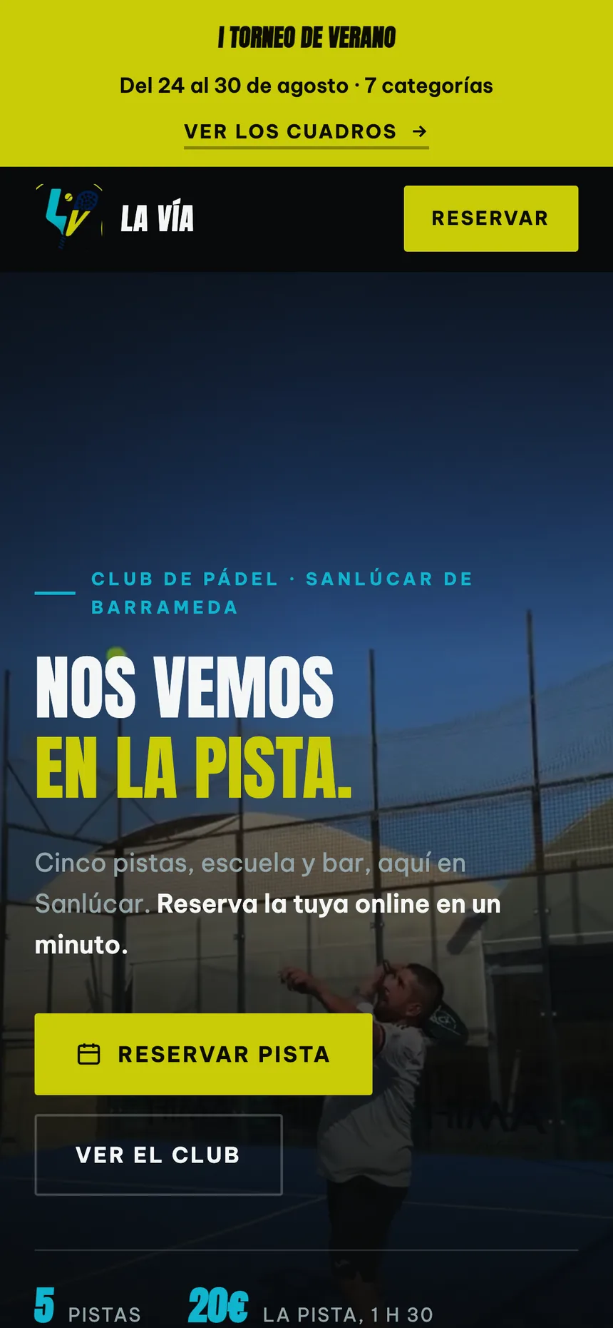 La web del club en el móvil